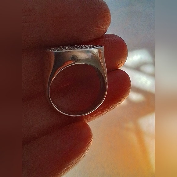 Pave Silver 9.25 ring with cubics - Picture 2 of 5